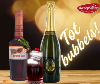 Kir Royal  De Kuyper Crème de Cassis met Bellussi Prosecco - uw topSlijter - mixtip 